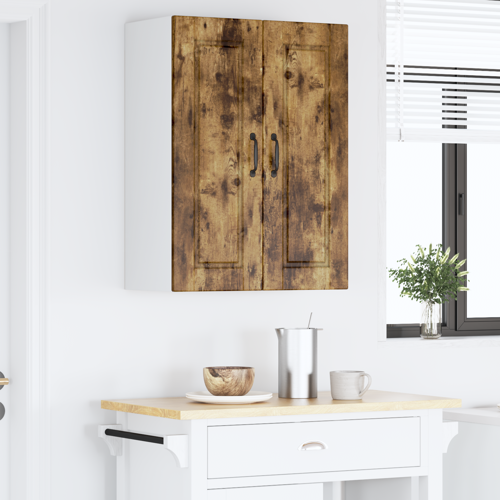 Kitchen cabinet with shelf Smoked oak 60 x 31 x 80 cm