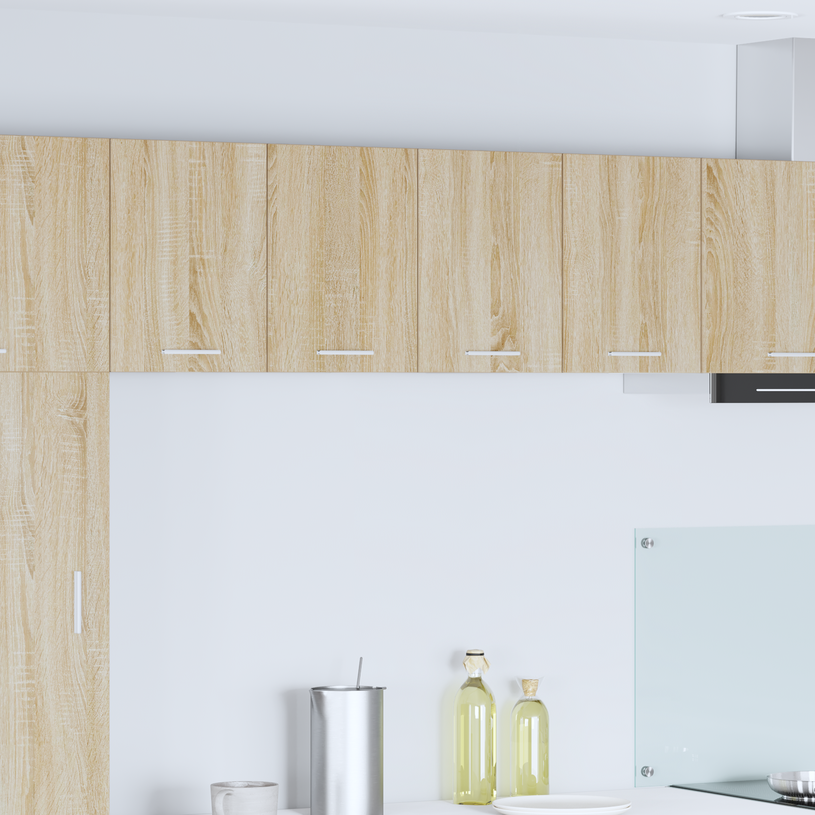 Wall cabinet Riga 2 pcs Sonoma oak and white