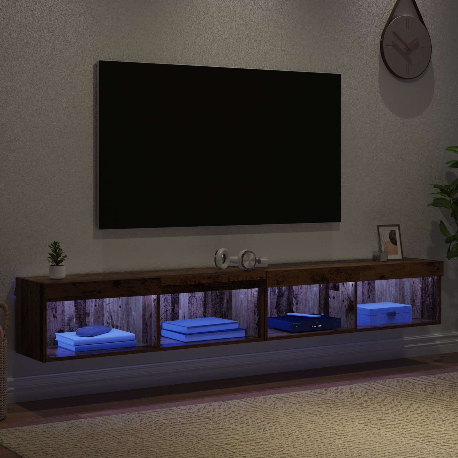 TV wall units Panama 2 pcs Old wood