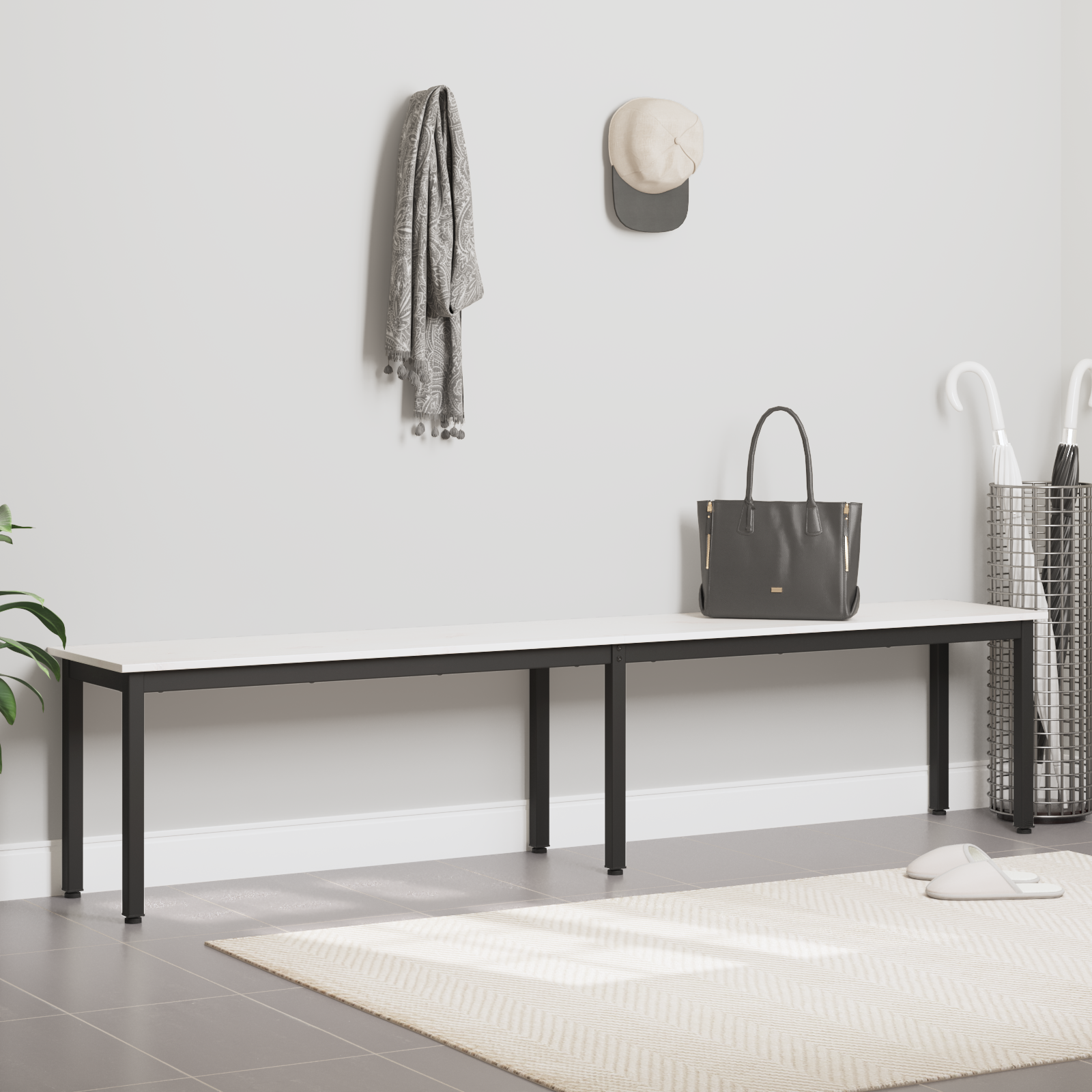 suoliukas Balta 200 x 35 x 45 cm Kietos pušies mediena