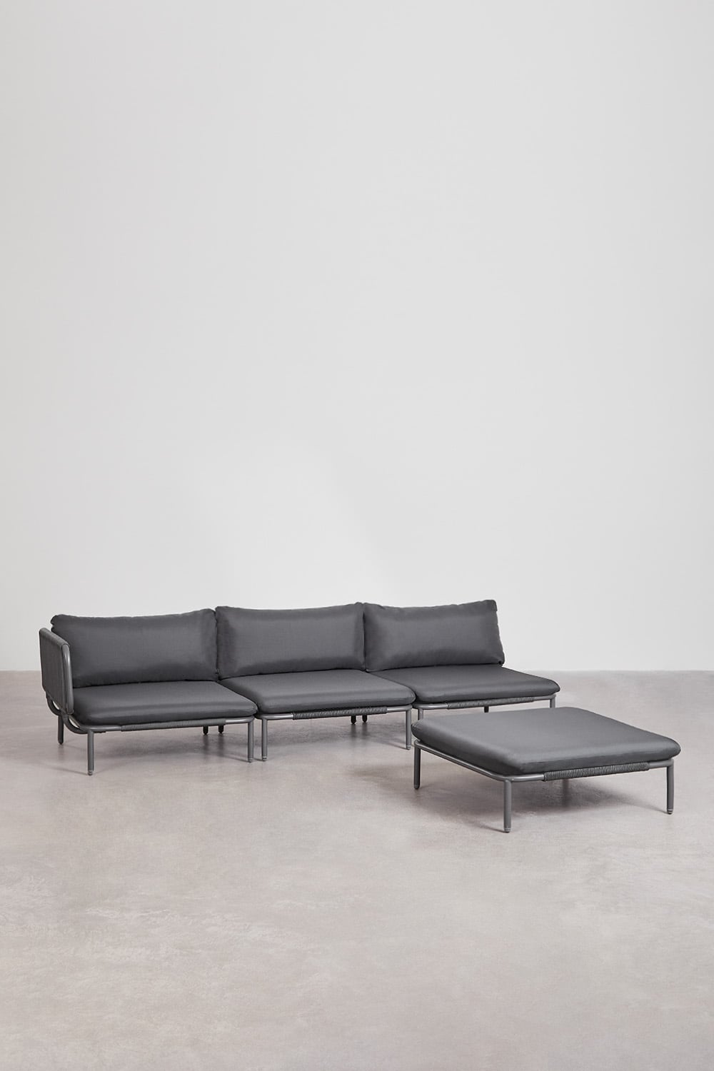 Corner sofa GRAFITO, four-seater system, graphite grey