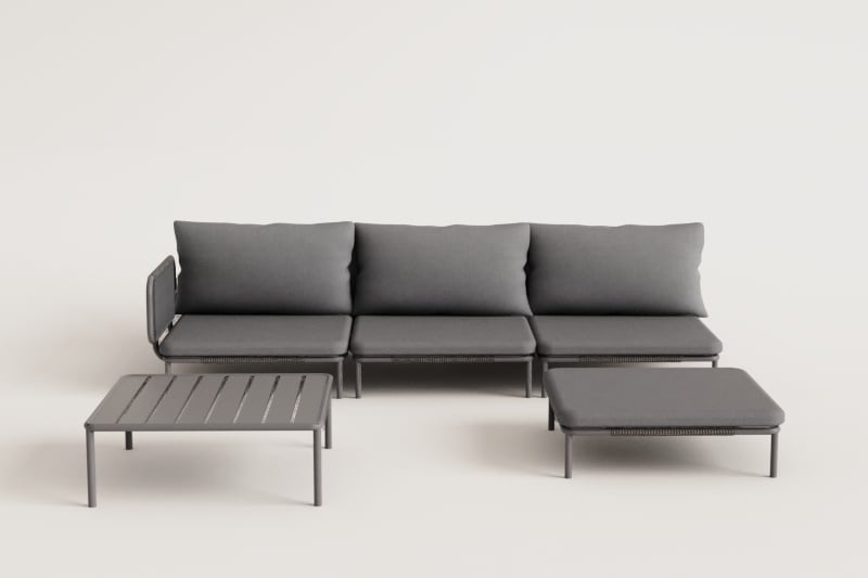 Corner sofa GRAFITO, three-piece set