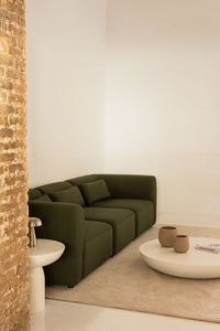 Modulinė sofa FOGLERA, šalavijo žalios spalvos šenilas, 3 dalys, 272 cm