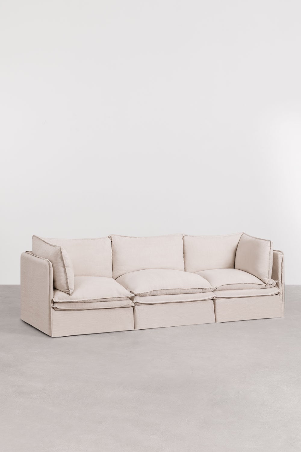 Modulinė sofa GREJSA visu dydžiu, smėlio linas