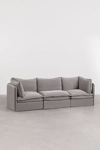 Modulinė sofa GREJSA, linas, tamsiai pilka spalva