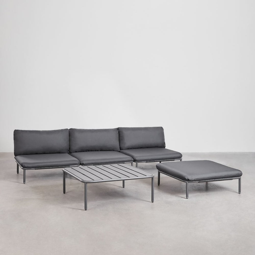 Outdoor sofa GRAFITO, four-seater, graphite grey