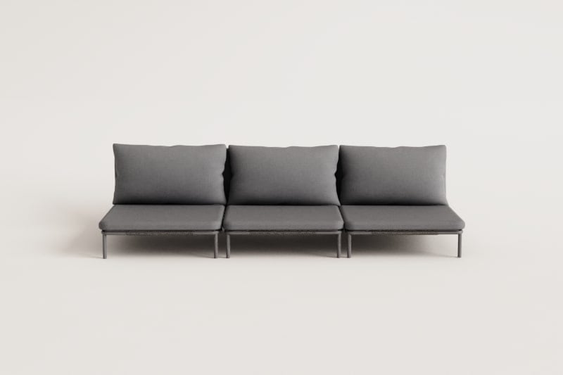 Lauko sofa GRAFITO, trijų dalių modulinė, migdolų bežinis