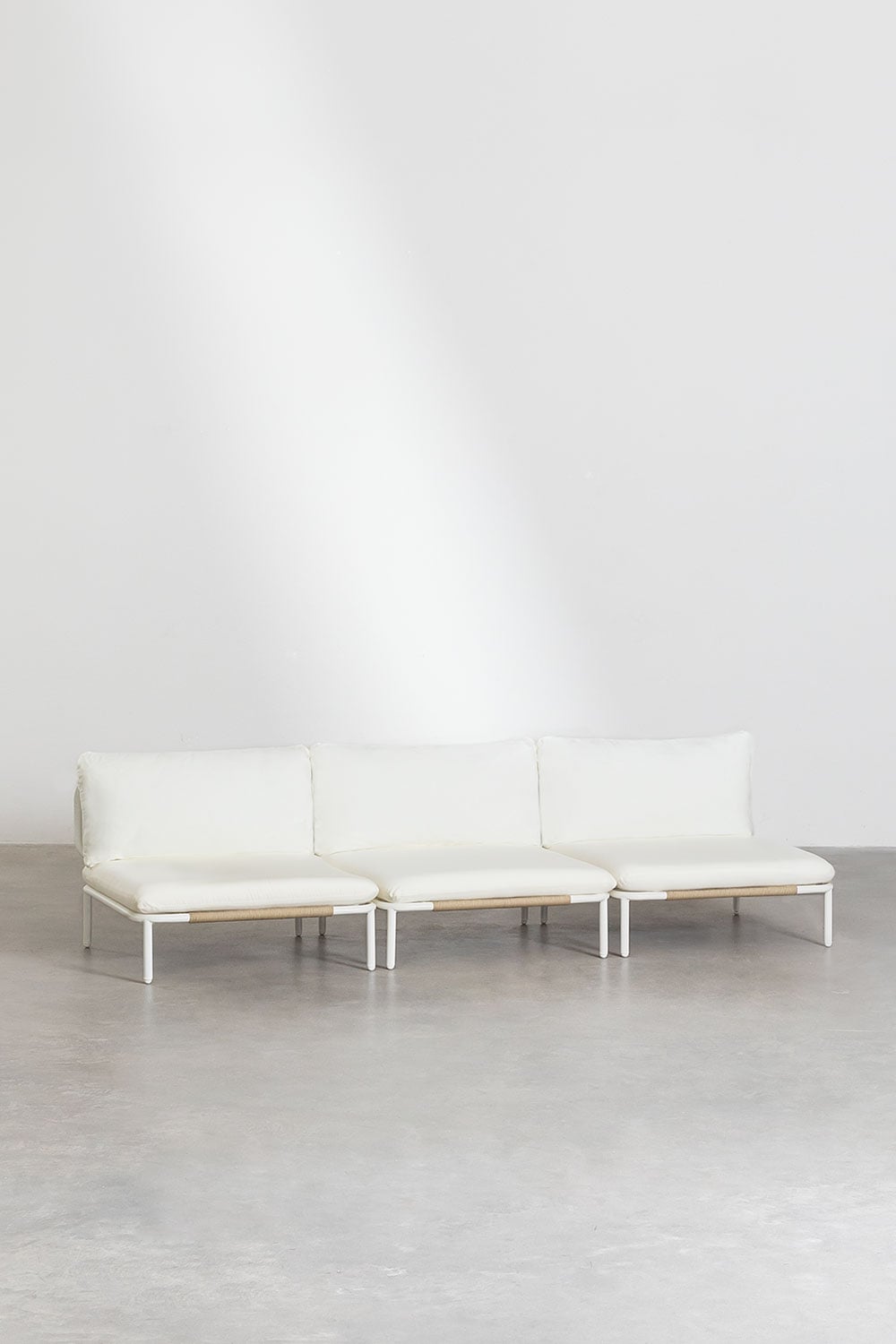 Lauko sofa GRAFITO, trijų dalių modulinė, migdolų bežinis