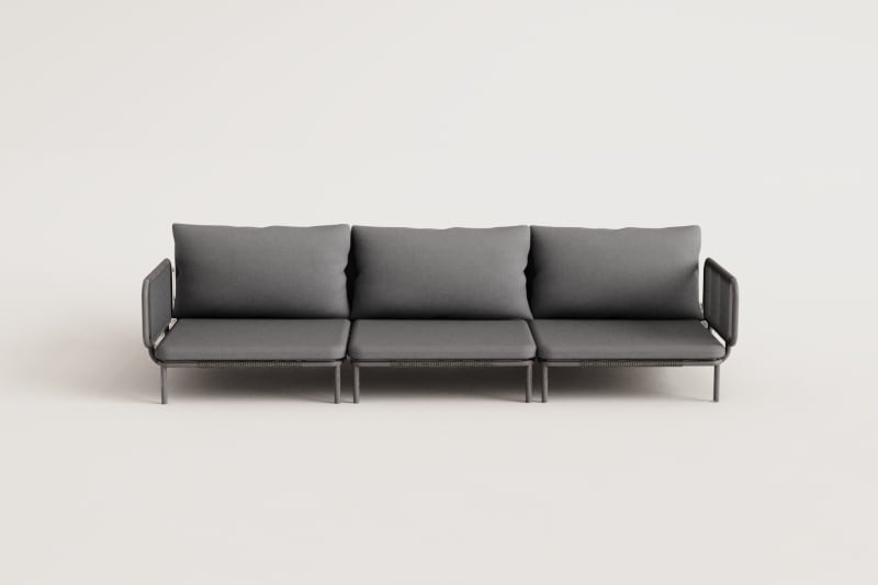 Lauko sofa GRAFITO, trijų dalių rinkinys, migdolų bežinis