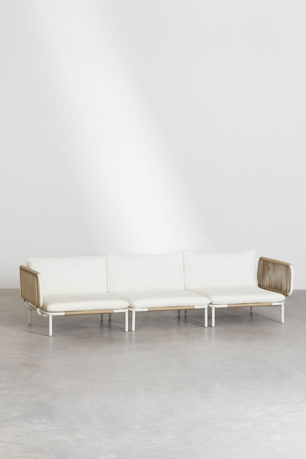 Lauko sofa GRAFITO, trijų dalių rinkinys, migdolų bežinis