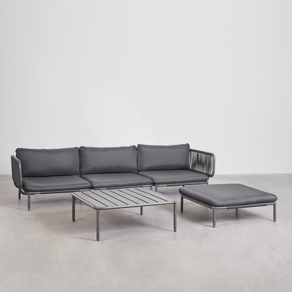 Outdoor sofa GRAPHITE, three-piece, graphite grey