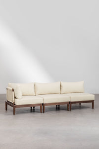 Modulinė sofa DZORELA iš priekio, tamsi akacija
