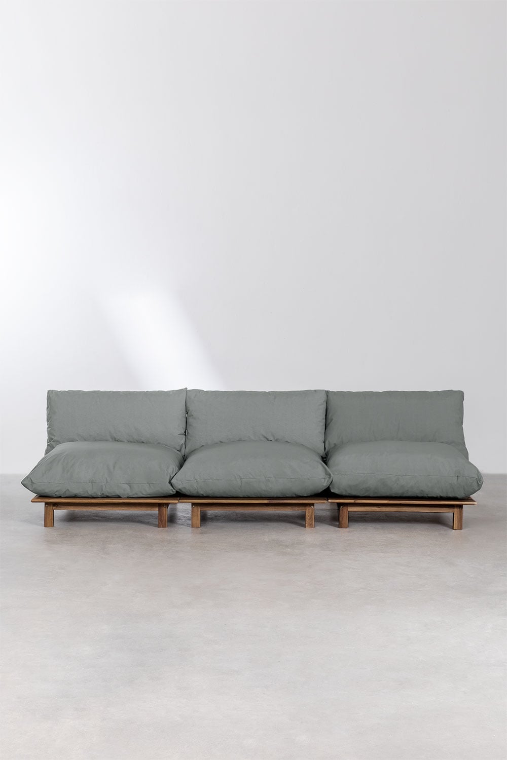 Išskleidžiama sofa BRINA antracito pilka audinys, detalus planas
