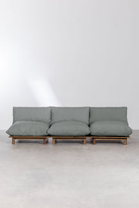 Išskleidžiama sofa BRINA antracito pilka audinys, detalus planas