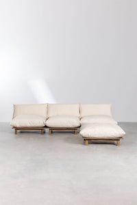 Išskleidžiama sofa BRINA medinių kojelių vaizdas