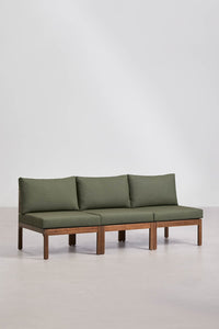 Modulinė sofa BRANSENA baltame fone, alyvuogių žalios audinys