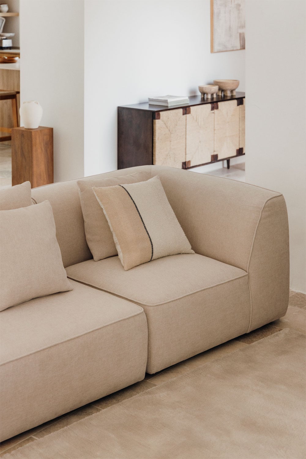Modulinė sofa CARDEA, kreminė 3d