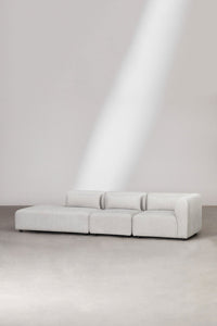 Kampinė sofa FOGLERA, šenilo, šviesiai pilka spalva