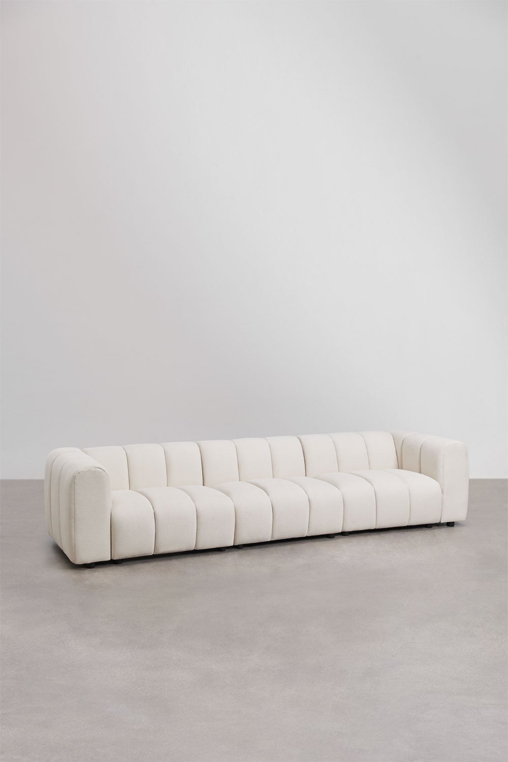 Modulinė sofa ELIOTA – bendras vaizdas, kreminė boucle audinys