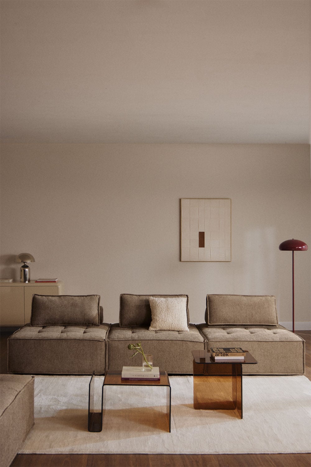 Modulinė sofa VERMONTA visu dydžiu, smėlio ruda audinys