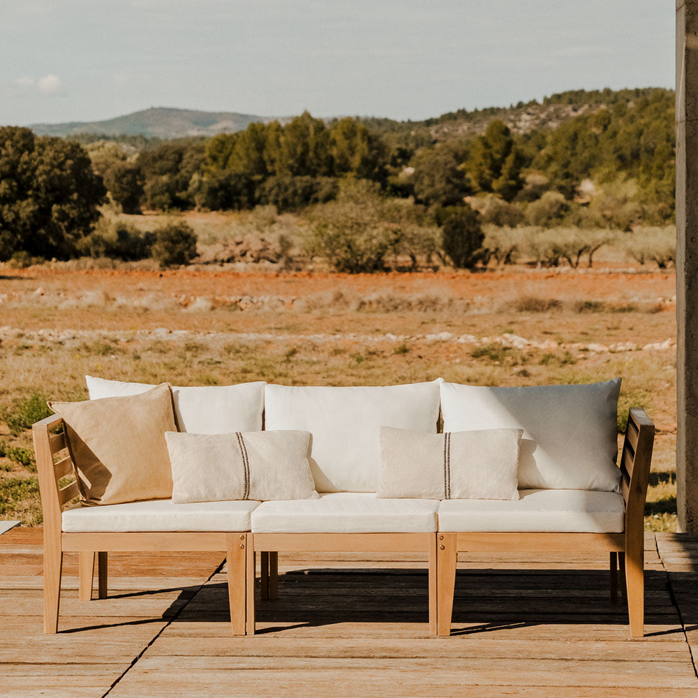 Sofa MODULO, three-seater with armrests, white