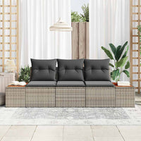 3 dalių sodo sofa komplektas su pagalvėmis pilka poli ratanas akacija - Namų Idėja