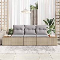 3 dalių sodo sofa komplektas su pagalvėmis Smėlio poli ratanas akacijos - Namų Idėja