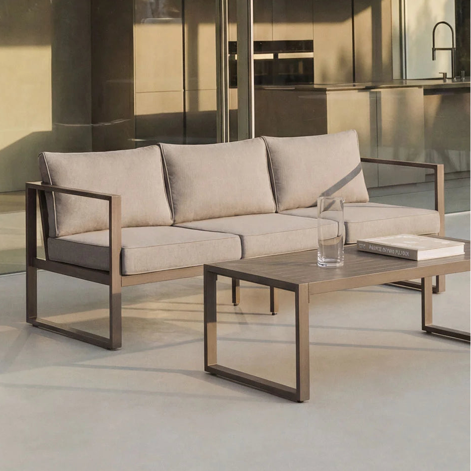 ALCANTO three-seater sofa, chocolate
