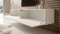 TV spintelė FREJA, 200 cm, balta+auksinė