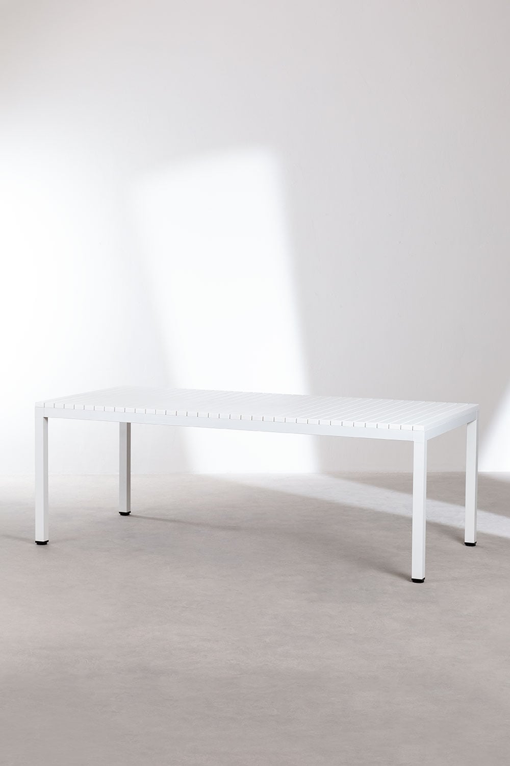 Valgomojo stalas MARTYNA, 210x100 cm, aliuminis, balta gardenia