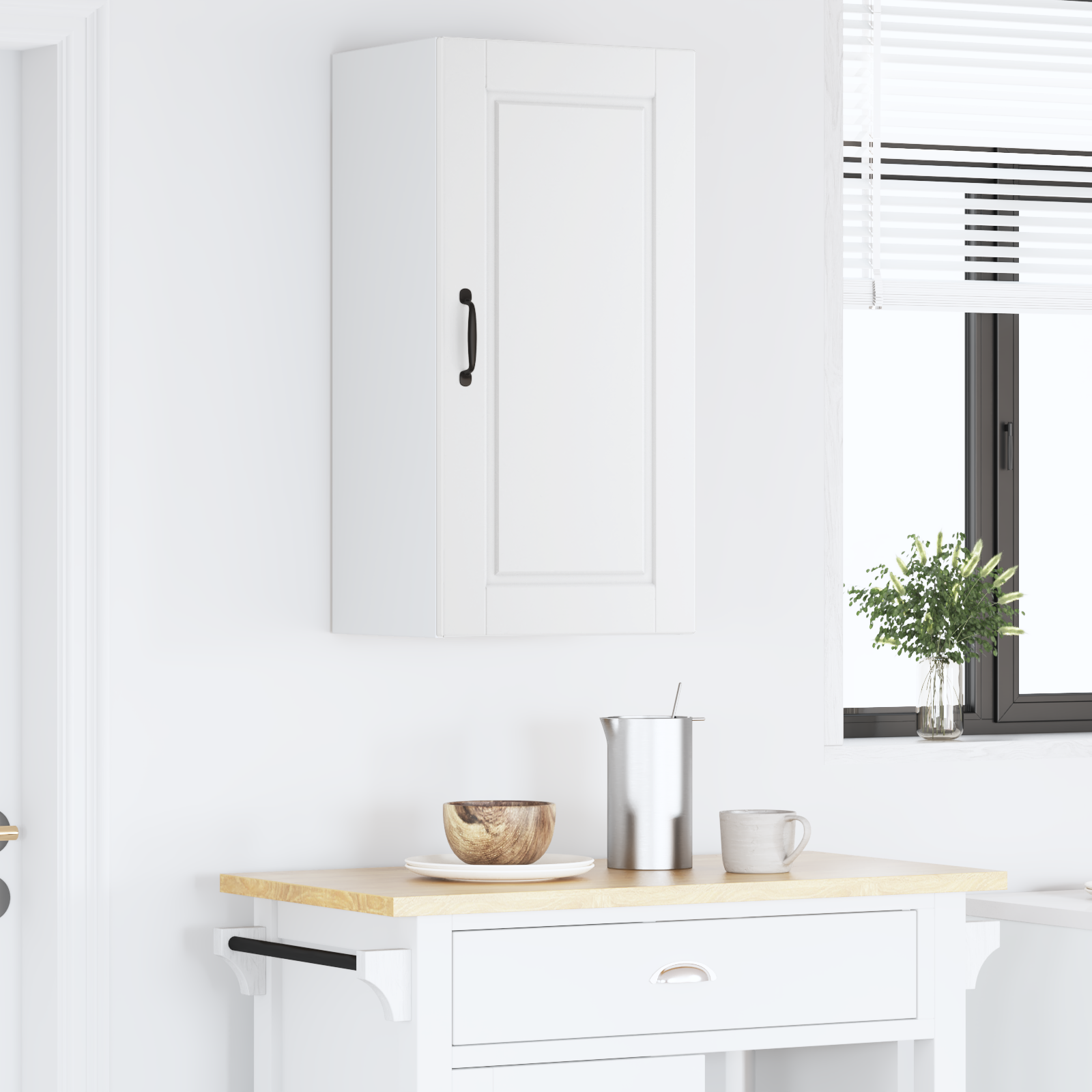 Virtuves skapis balts 40 x 31 x 80 cm apstrādāta koksne