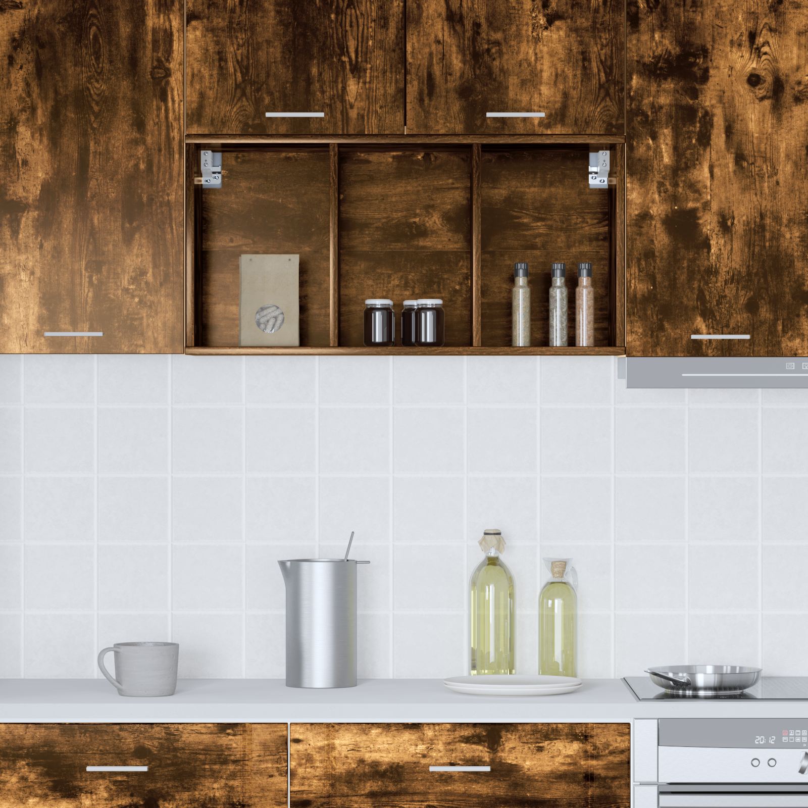 Wall Cabinet Riga Smoked oak 40 x 29.5 x 80 cm