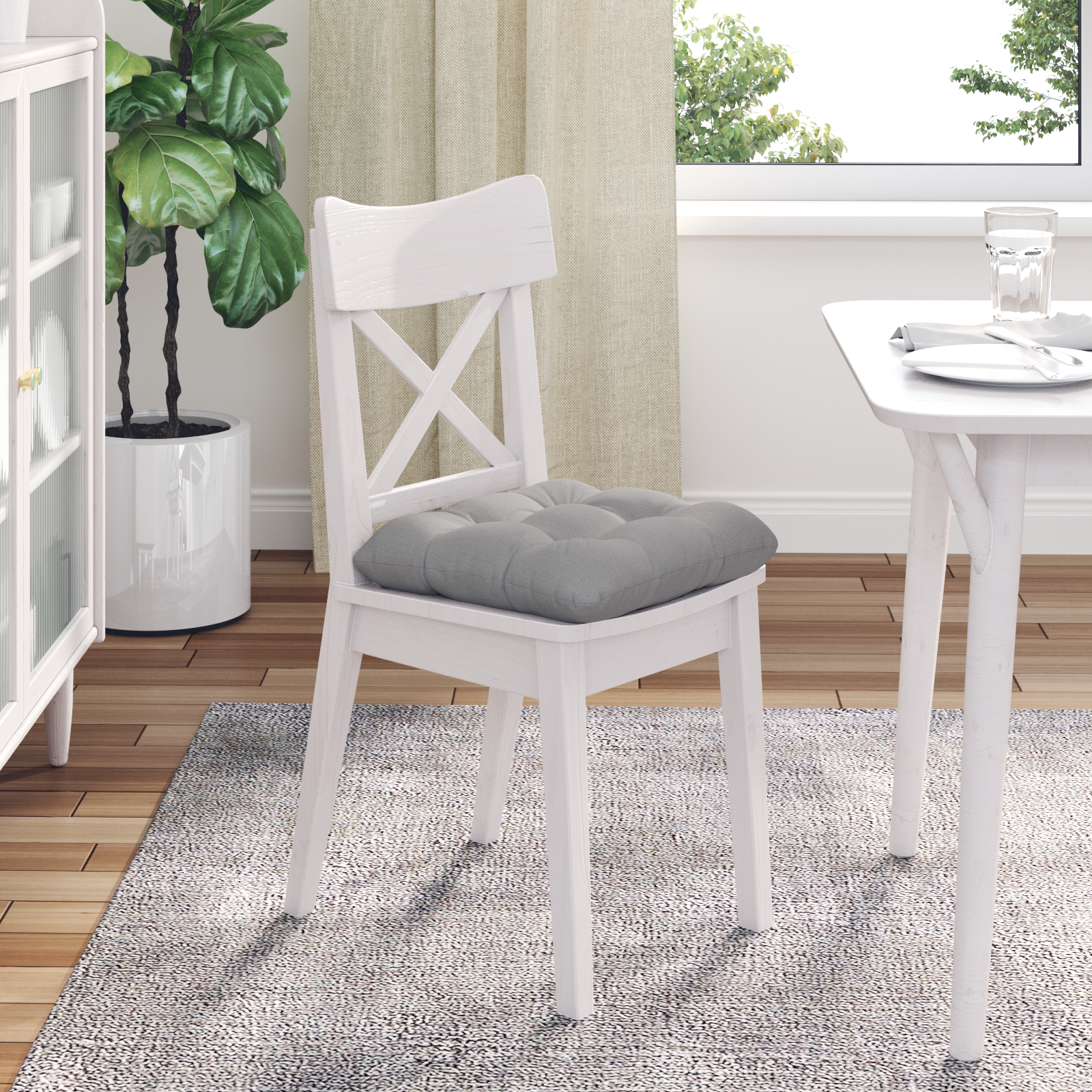 Sėdynių pagalvėlės 4 pcs Debesų pilka 40 x 40 x 12 cm audinys