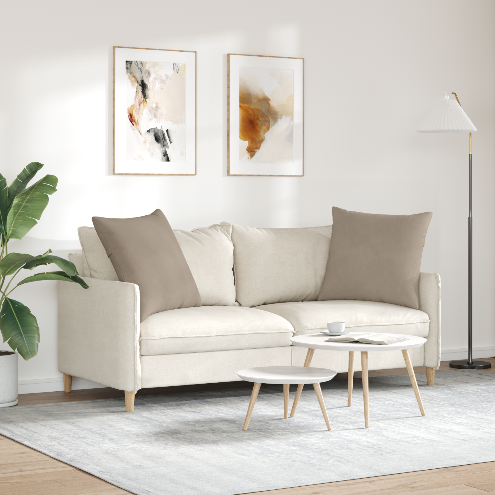 Sofa Pagalvės 2 pcs Taupe 80 x 80 cm audinys