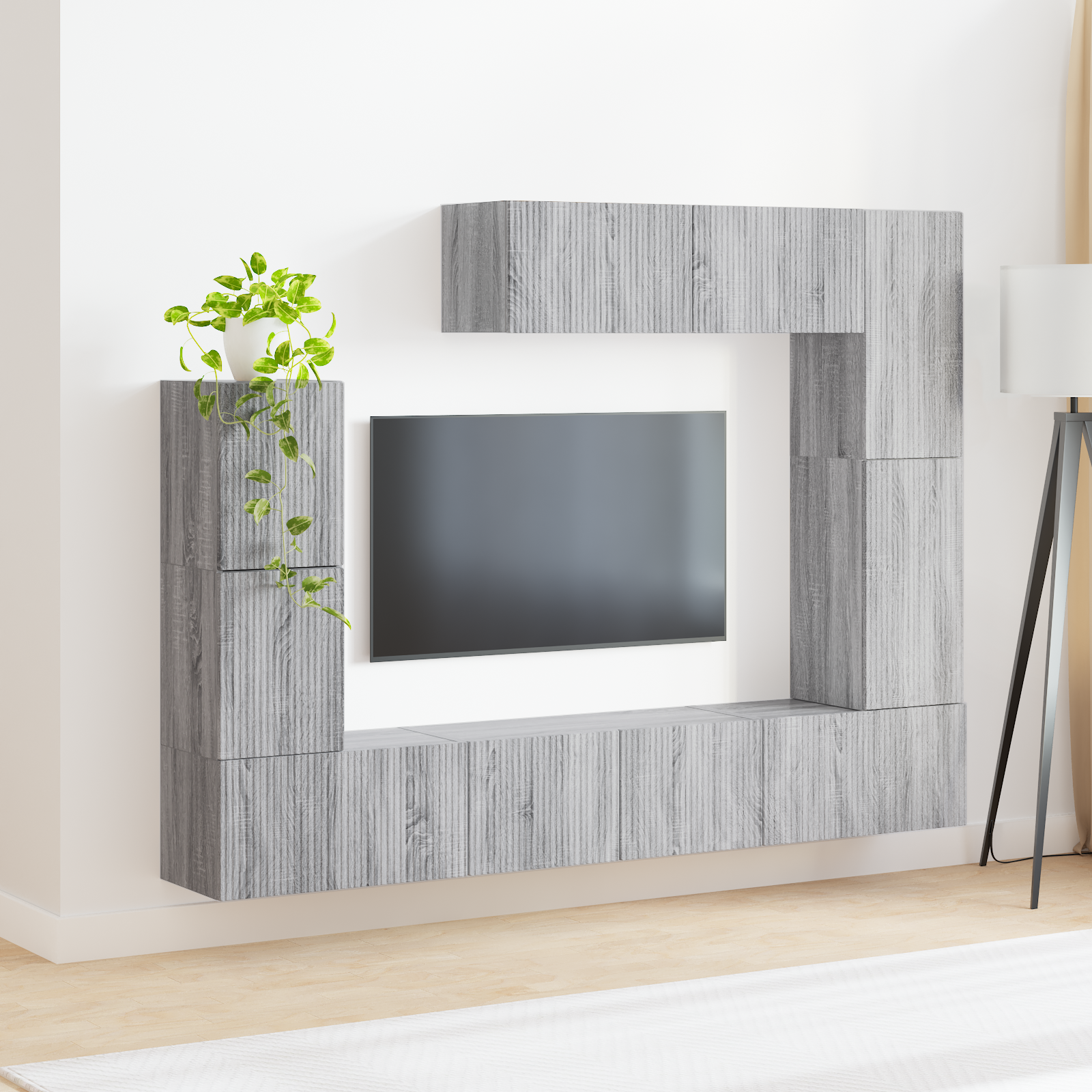 TV skapju komplekts 5 gab. Pelēks Sonoma apstrādāta koksne