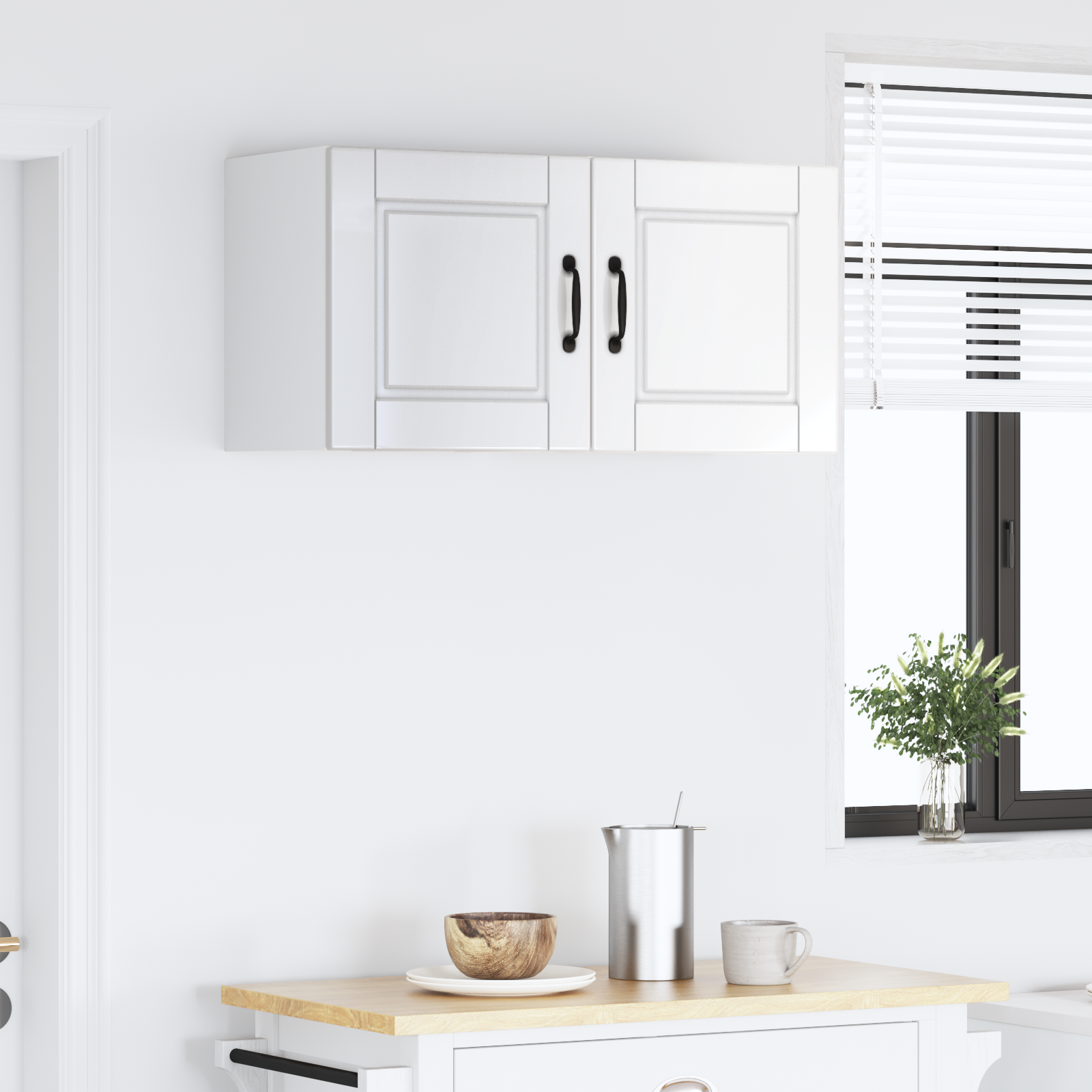 Virtuvės spintelė 2 pcs Aukštai blizganti balta 40 x 31 x 40 cm