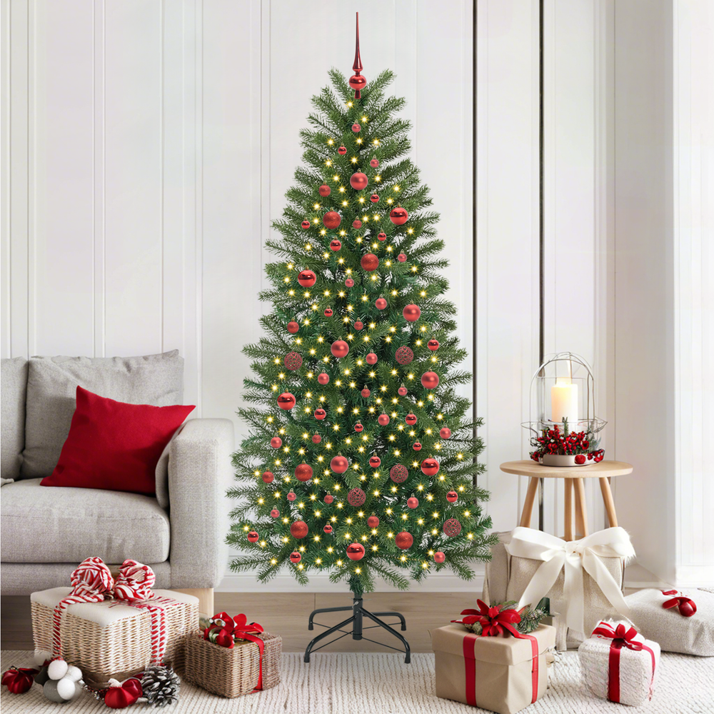 Artificial Christmas Tree with 300 LEDs Green 180 cm PE and PVC