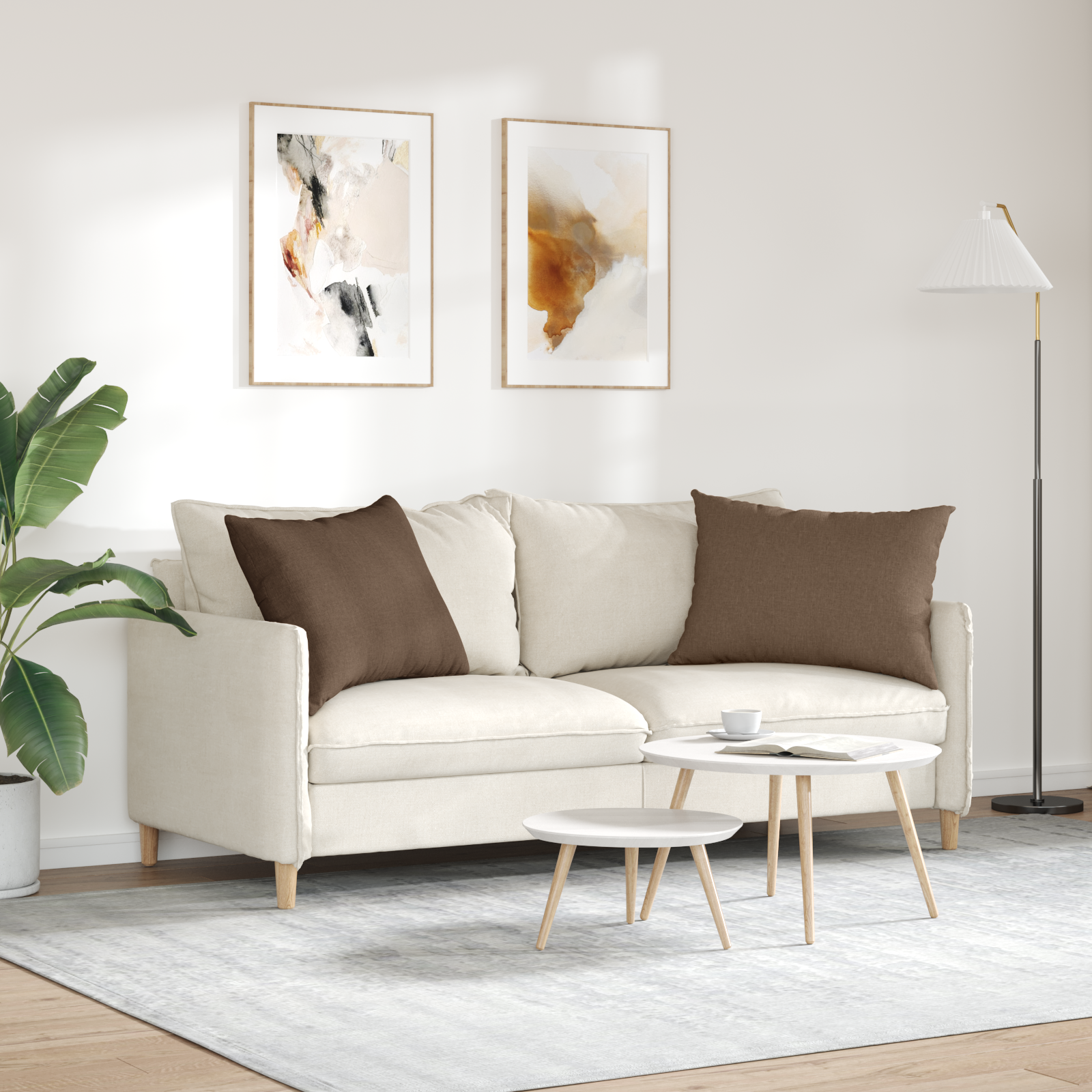 Dīvāna spilveni 2 gab. brūni 70 x 50 cm audums