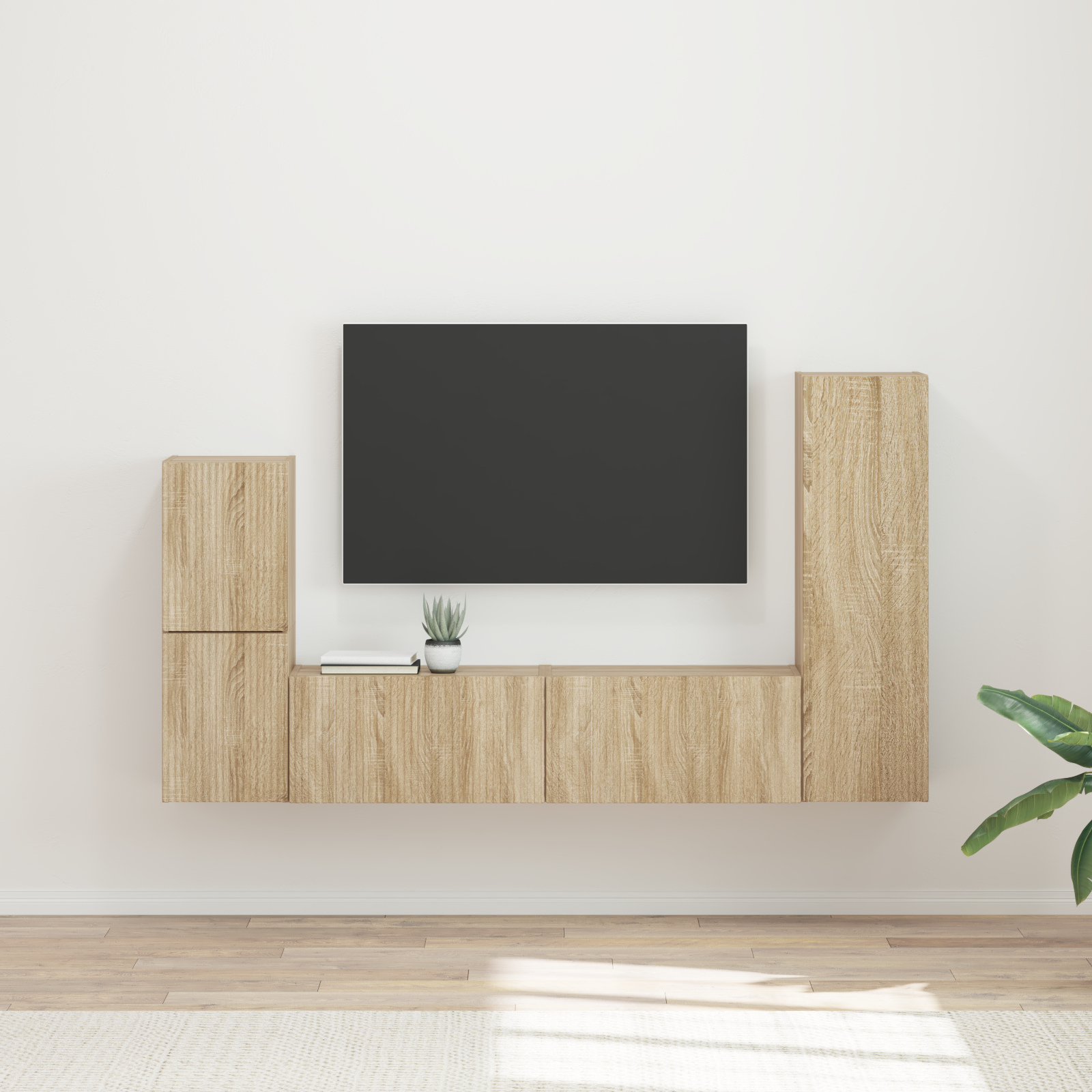 TV spintelių komplektas 4 pcs Sonoma ąžuolas Apdirbta mediena