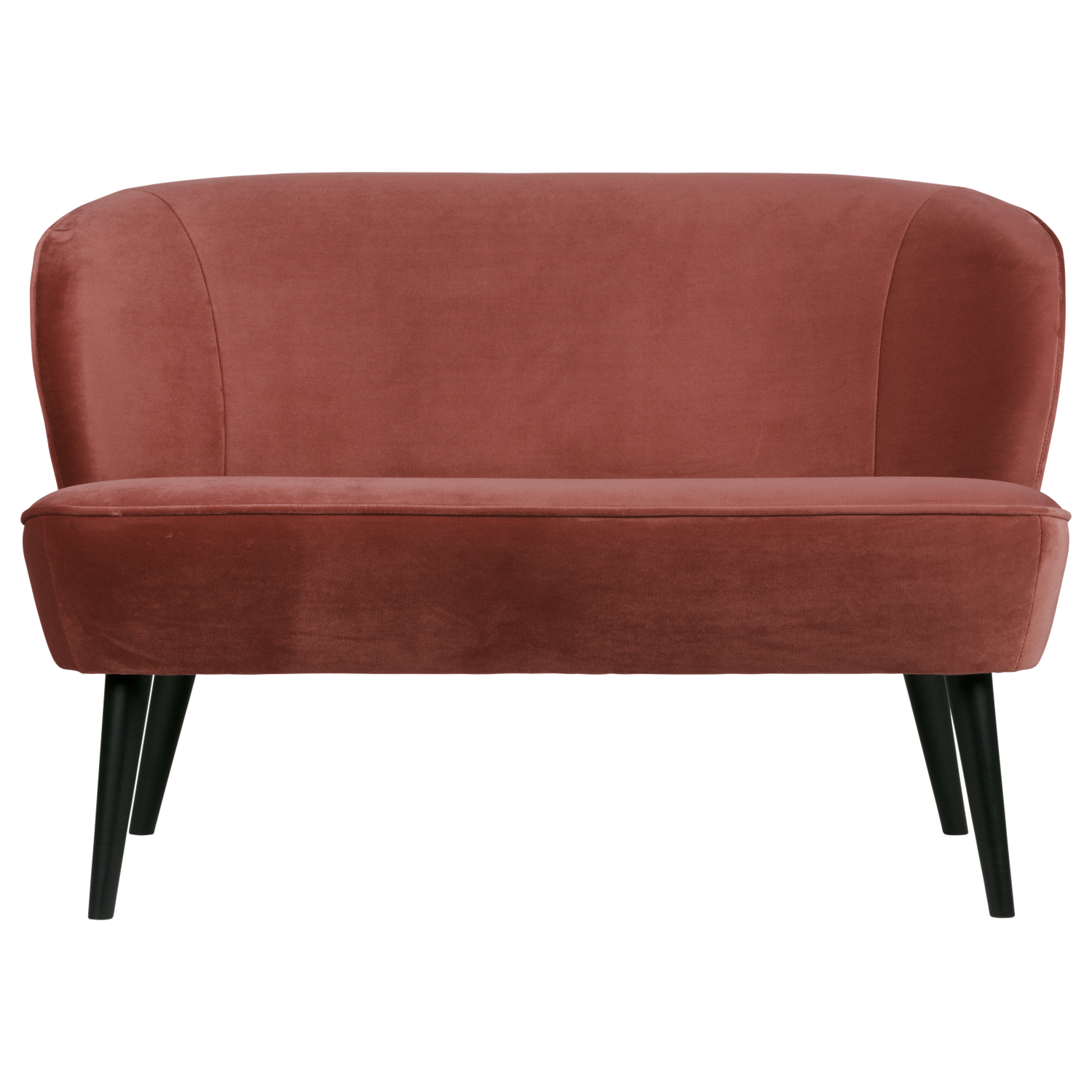 Sofa SARA maža, aksominis tamsiai ruda