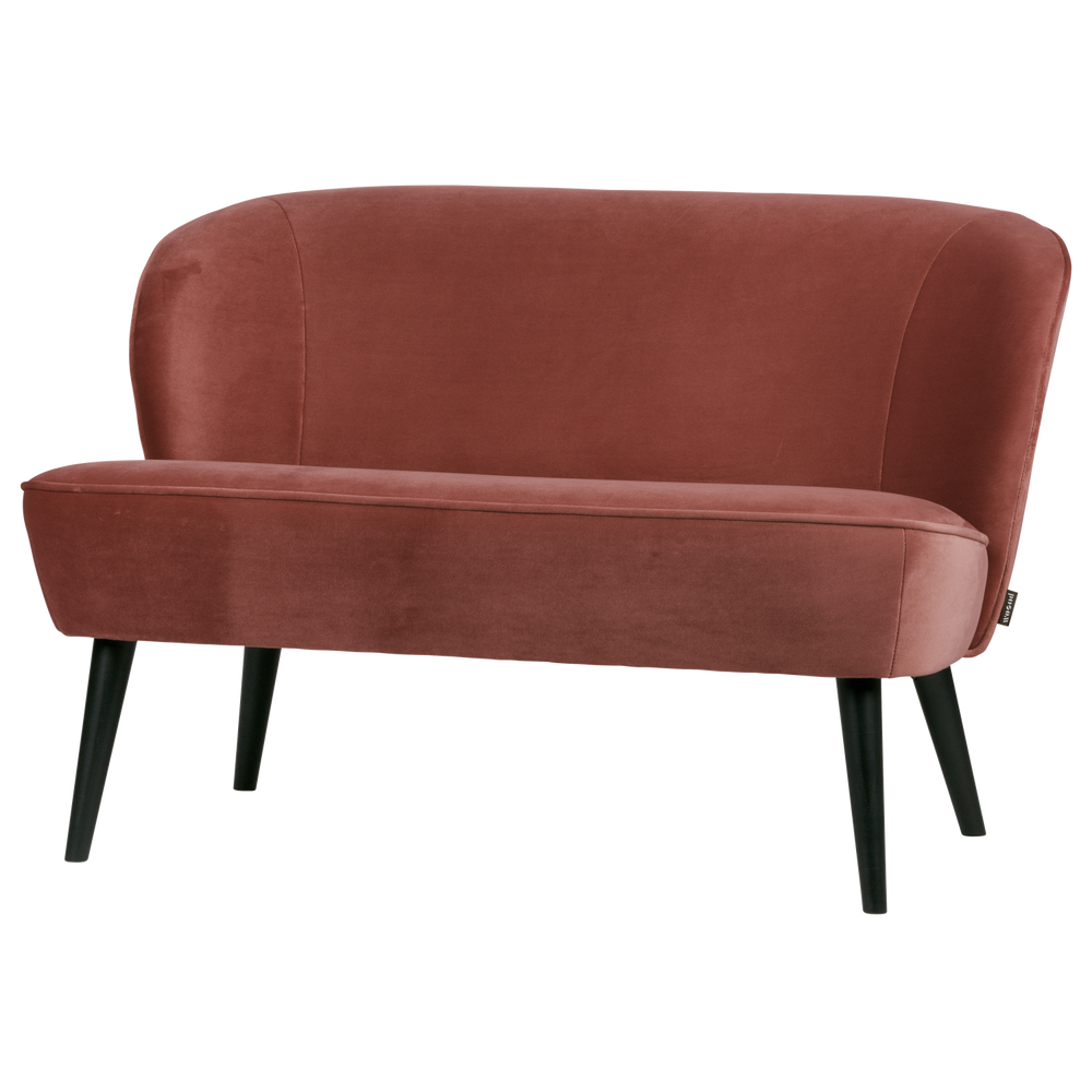Sofa SARA maža, aksominis tamsiai ruda