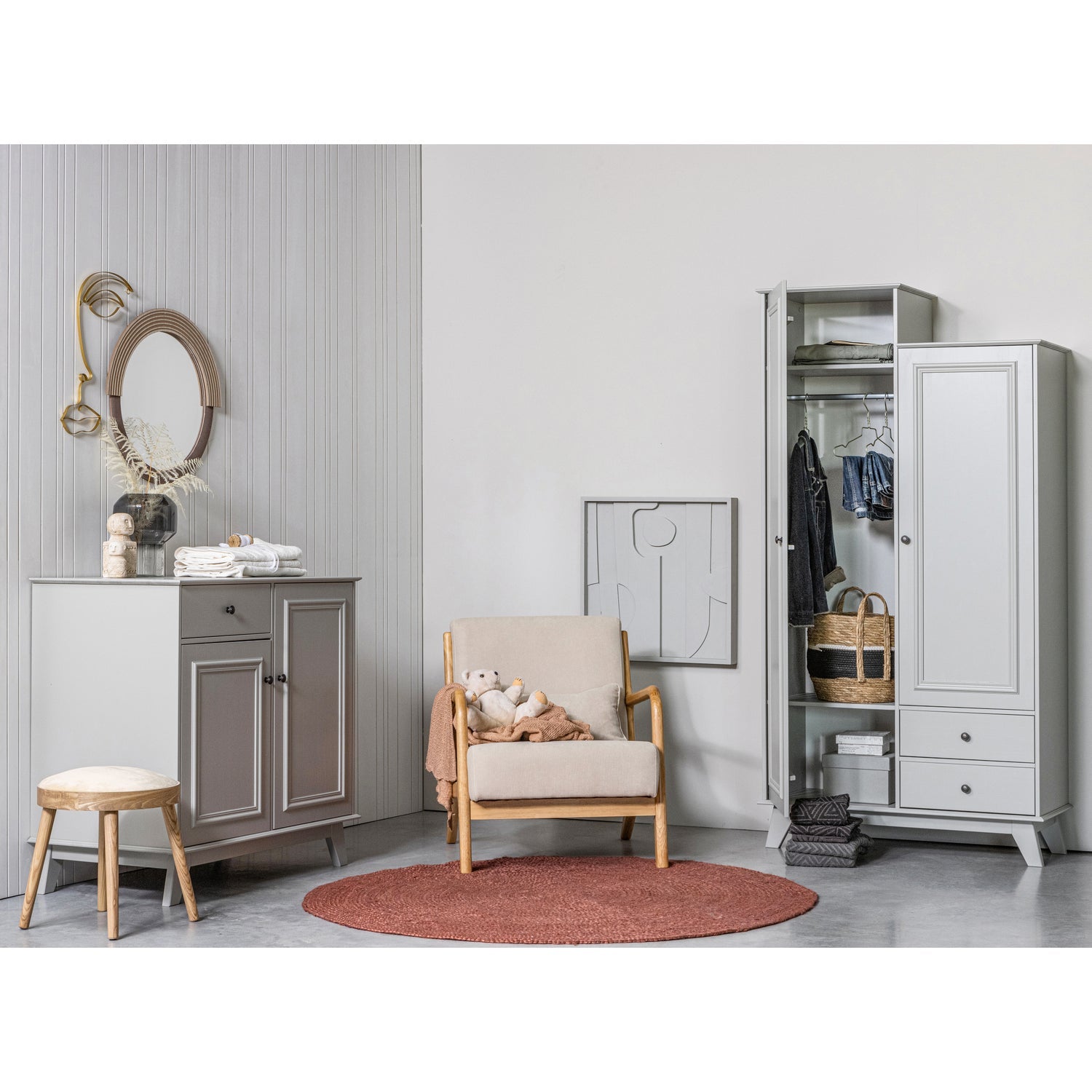 Fotelis MARK, audinys natūralus