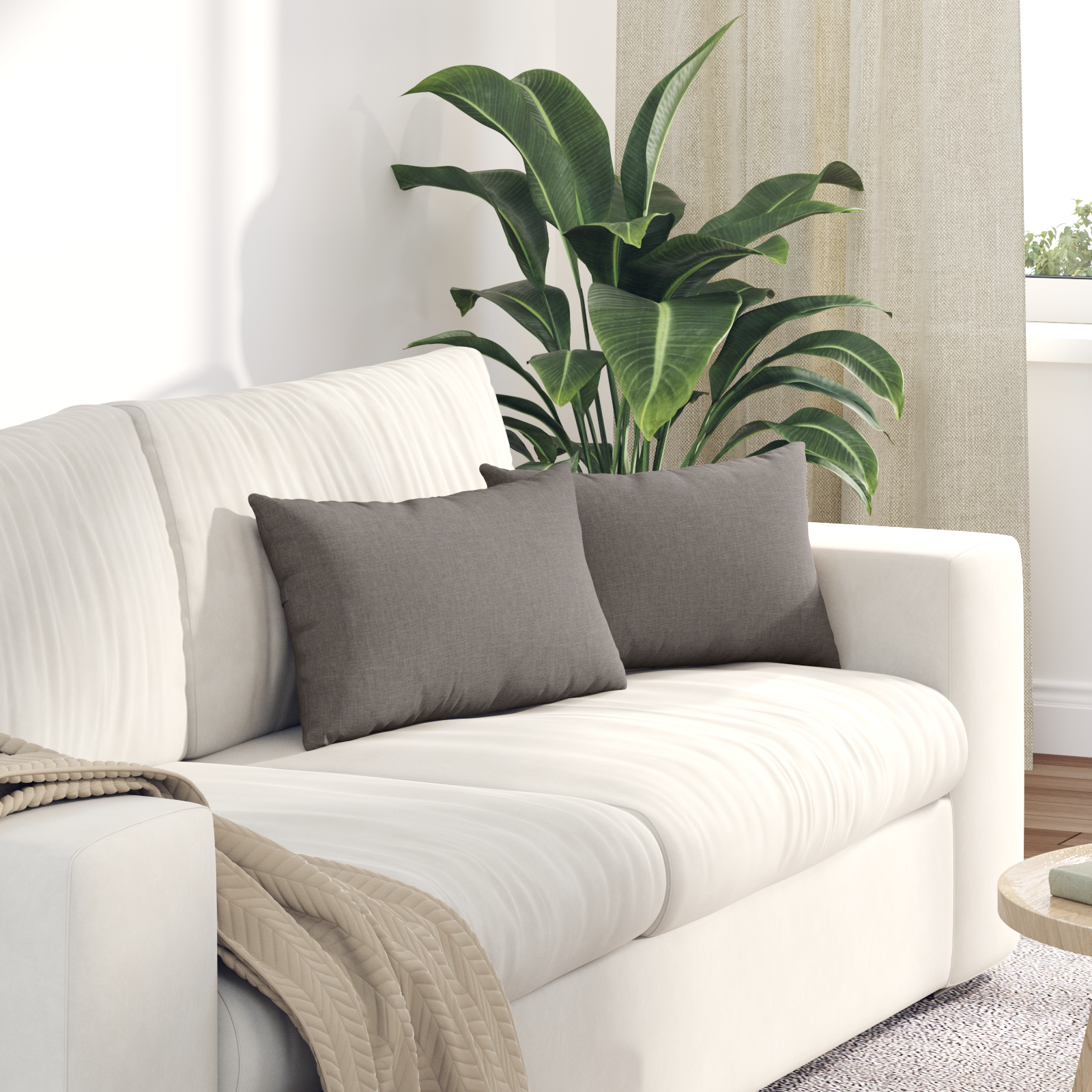 Sofa Pagalvės 2 pcs Taupe 50 x 30 cm audinys