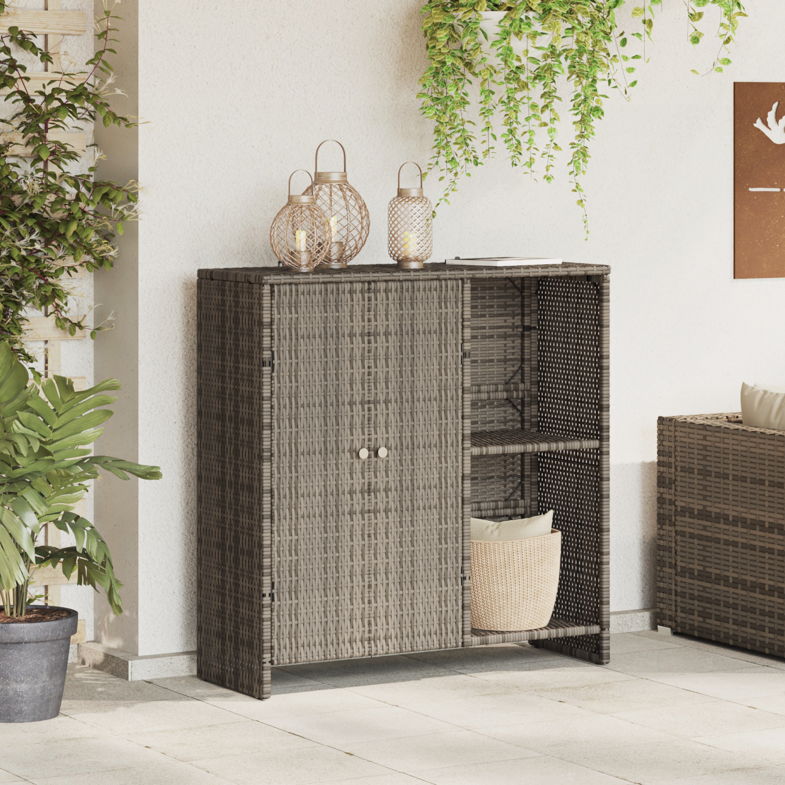 Oppbevaringsskap su saugykla Pilka 100 x 36 x 102 cm Ratanas
