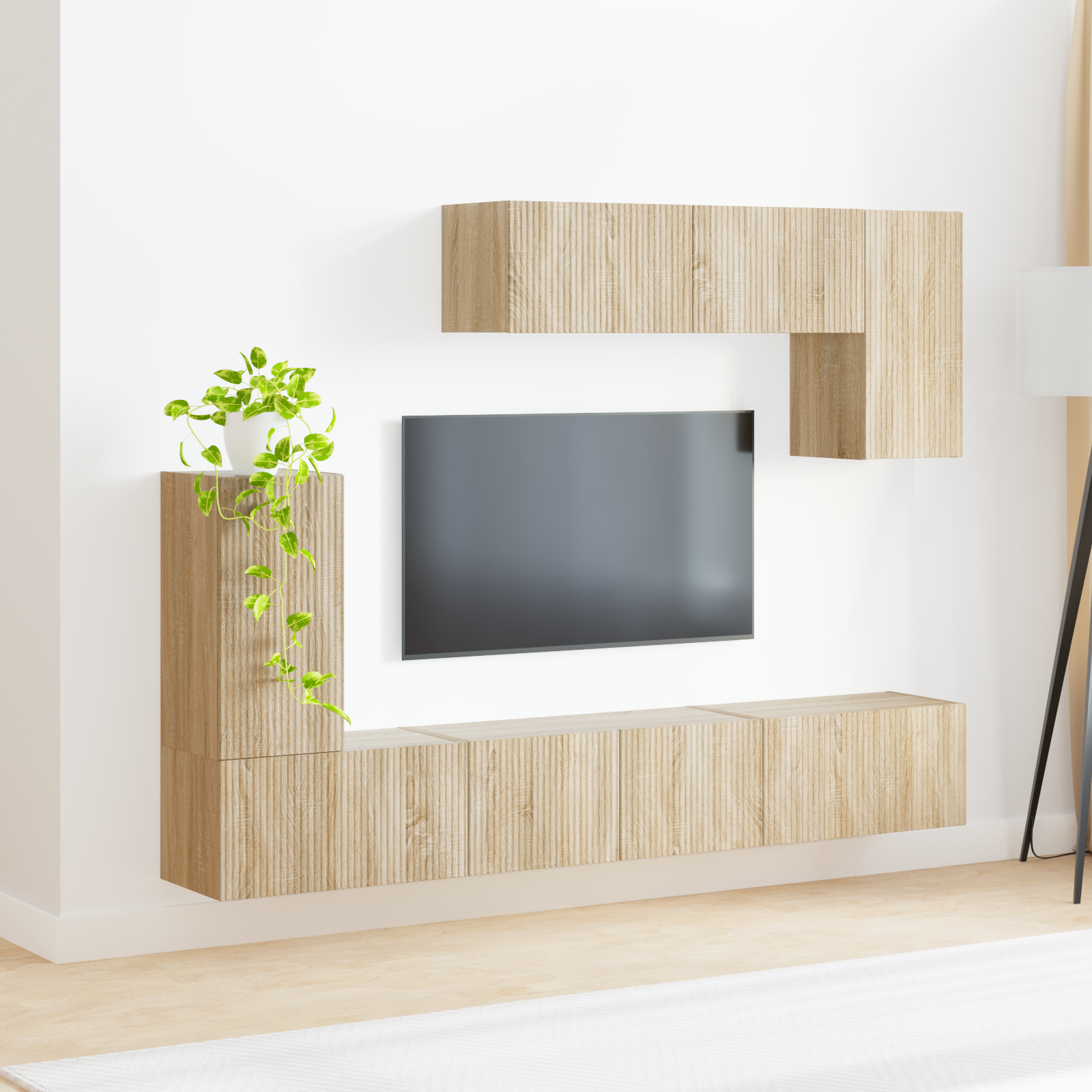 TV spintelių komplektas 4 pcs Sonoma ąžuolas Apdirbta mediena
