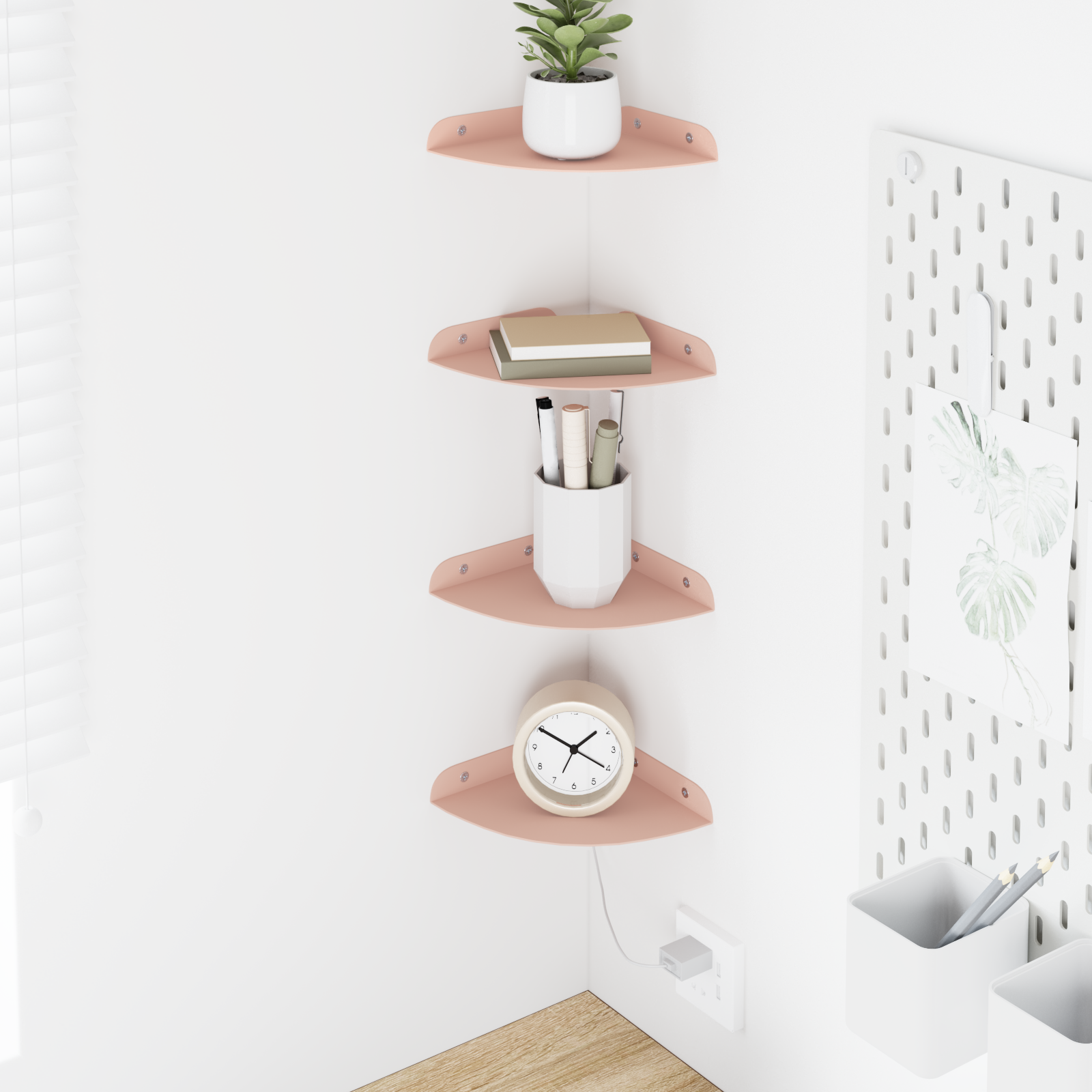 Plūduriuojanti lentyna su lentyna 4 pcs Rožinė 15 x 15 x 2 cm