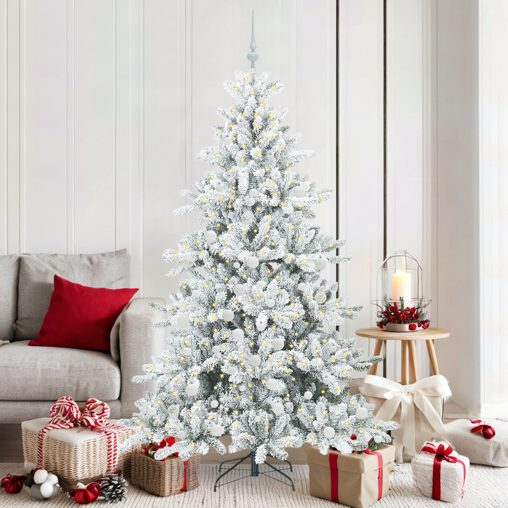 Artificial Foldable Christmas Tree with 300 LED White 180 cm PVC