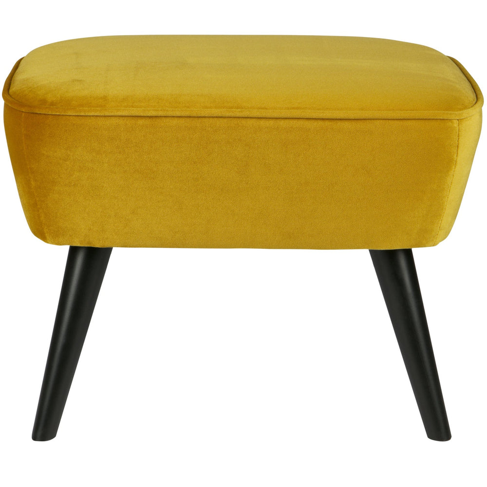Pouf SARA with legs, ochre velour