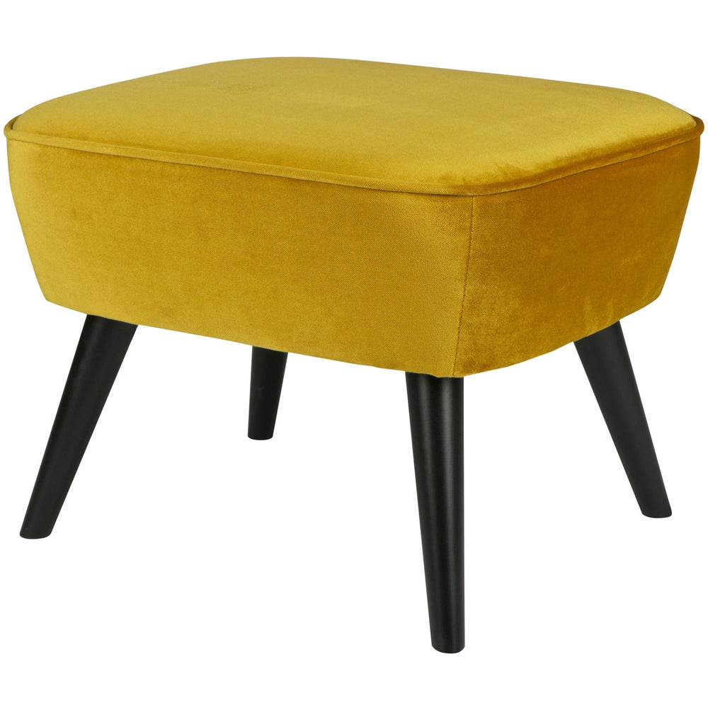 Pouf SARA with legs, ochre velour
