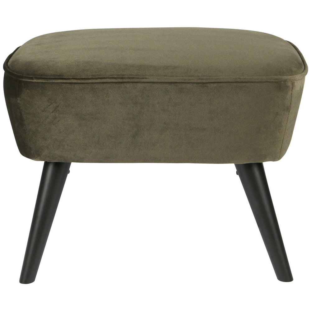 Pouf SARA with legs, warm green velvet